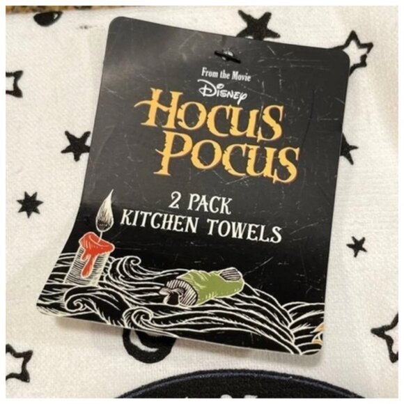 NEW Disney HOCUS POCUS Moon & Stars Kitchen Towel Set ~ Sanderson Sisters - Picture 5 of 5